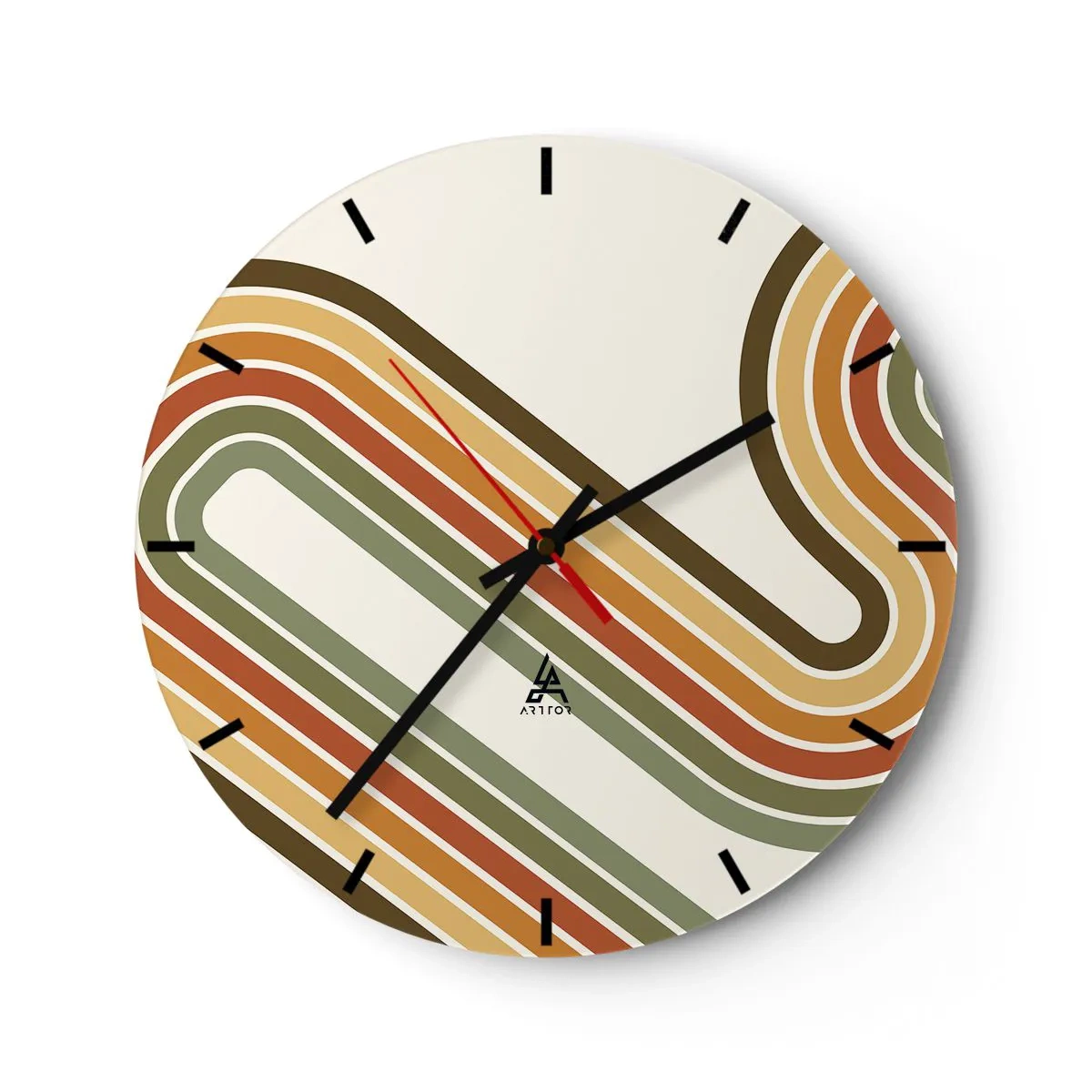 Orologio da parete - Orologio in Vetro - Zig zag fino alla meta - 40x40 cm