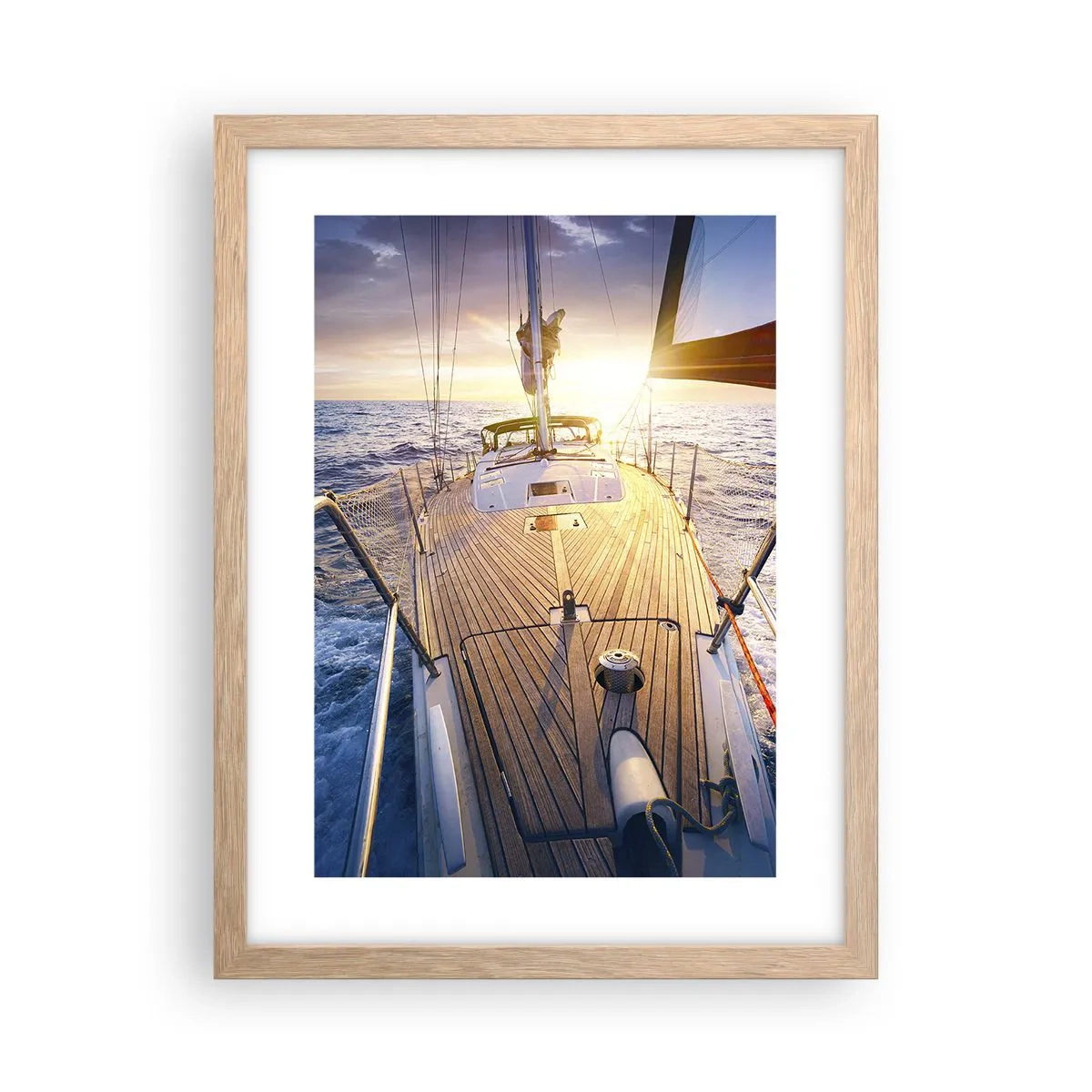 Poster in cornice rovere chiaro - Correndo sulle onde - 30x40 cm