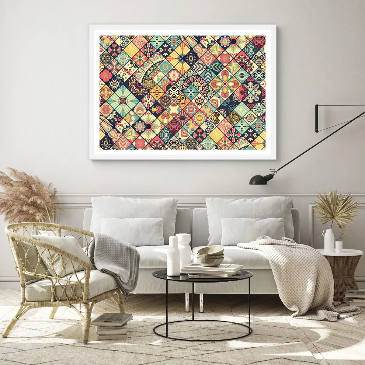 Poster in cornice bianca - L'atmosfera del Marocco - 100x70 cm