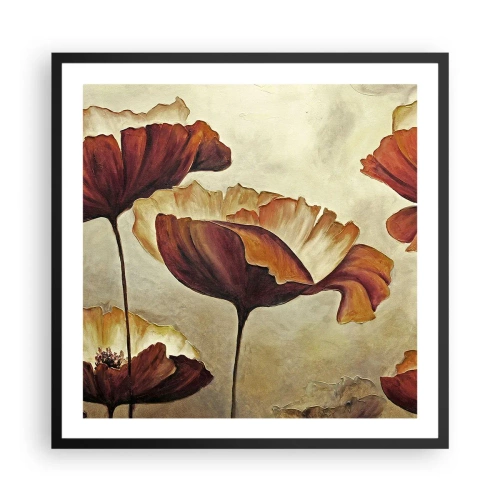 Poster in cornice nera - Nei prati e nei campi - 60x60 cm