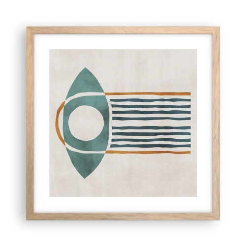 Poster in cornice rovere chiaro - Segni e rituali - 40x40 cm