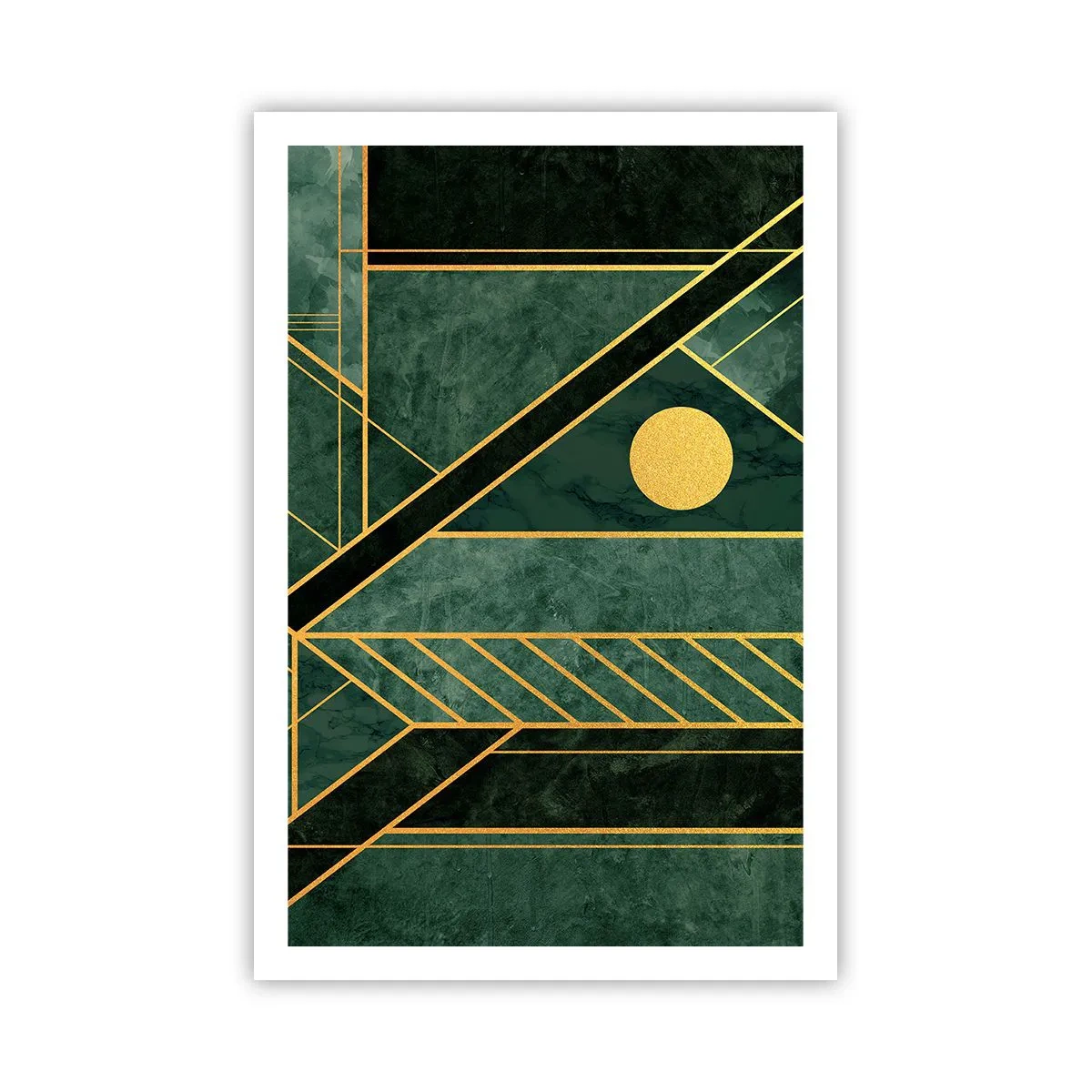 Poster - Dinamica di oro e azzurro - 61x91 cm