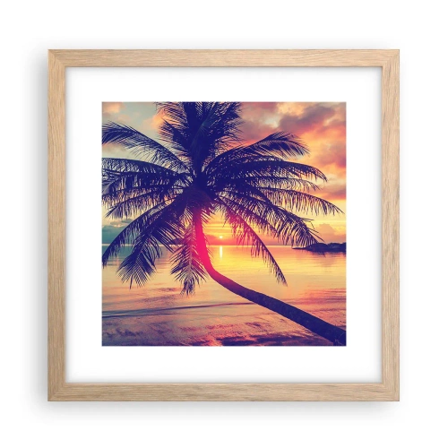 Poster in cornice rovere chiaro - Sera sotto le palme - 30x30 cm