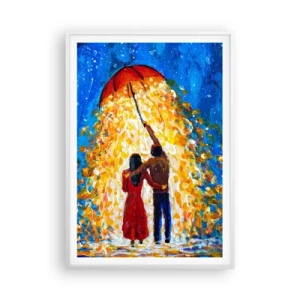 Poster in cornice bianca - La magia di una sera piovosa? - 70x100 cm