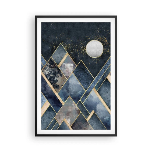 Poster in cornice nera - Paesaggio geometrico - 61x91 cm
