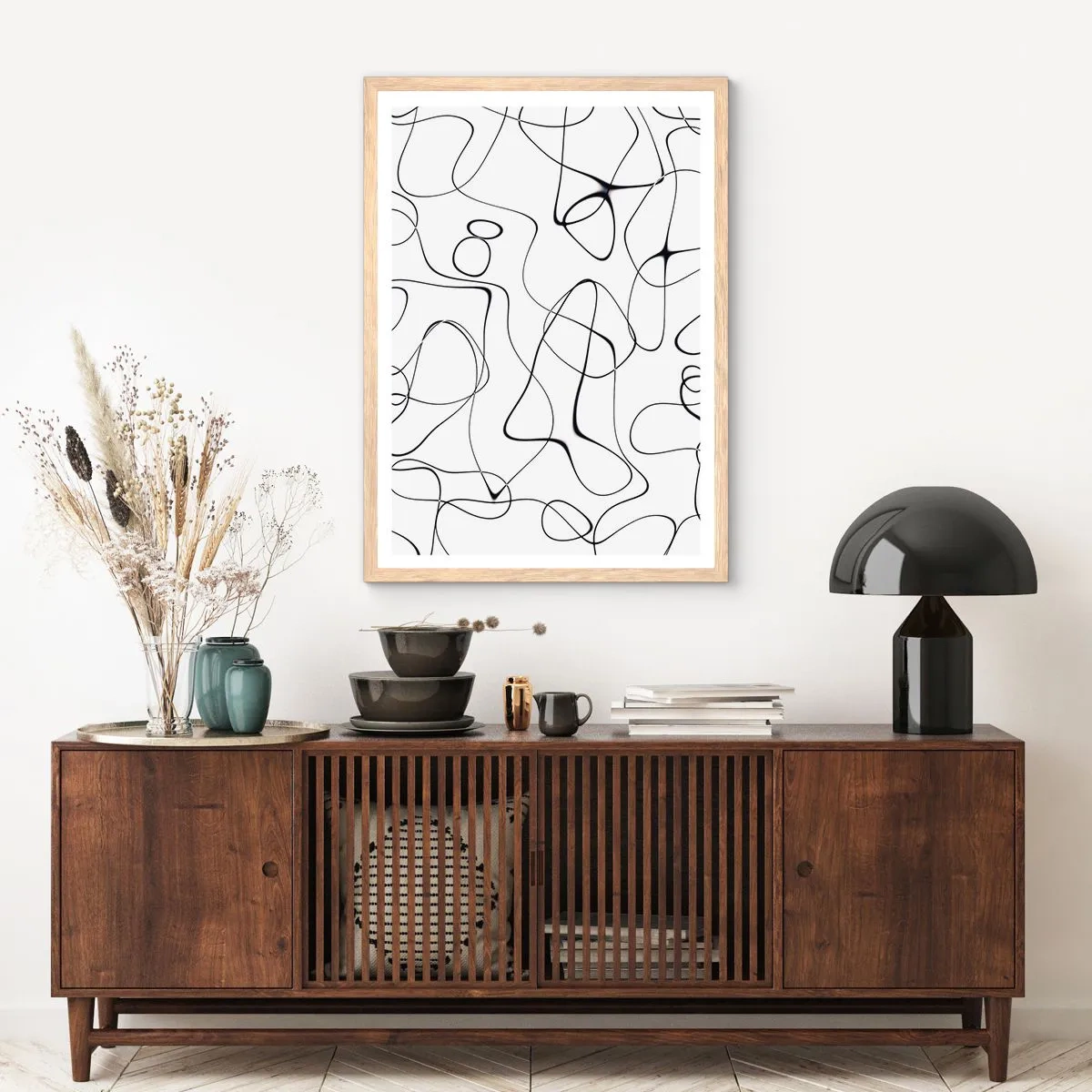 Poster in cornice rovere chiaro - Strade della vita, eventi del destino - 50x70 cm