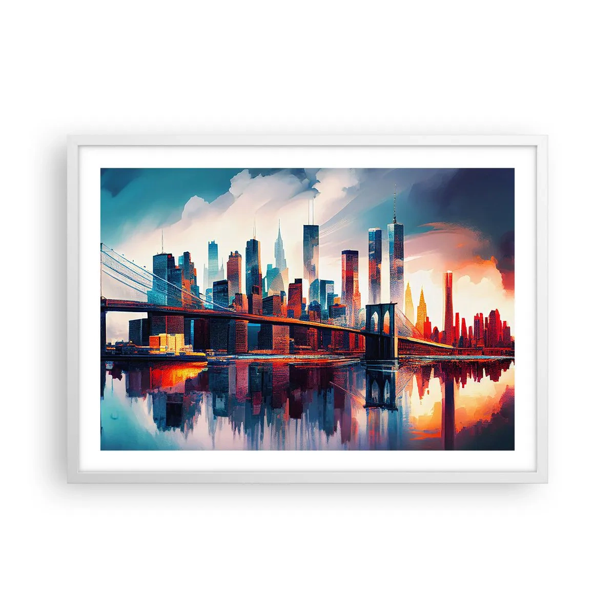 Poster in cornice bianca - Una New York spettacolare - 70x50 cm