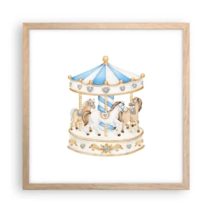 Poster in cornice rovere chiaro - Dolce infanzia - 40x40 cm