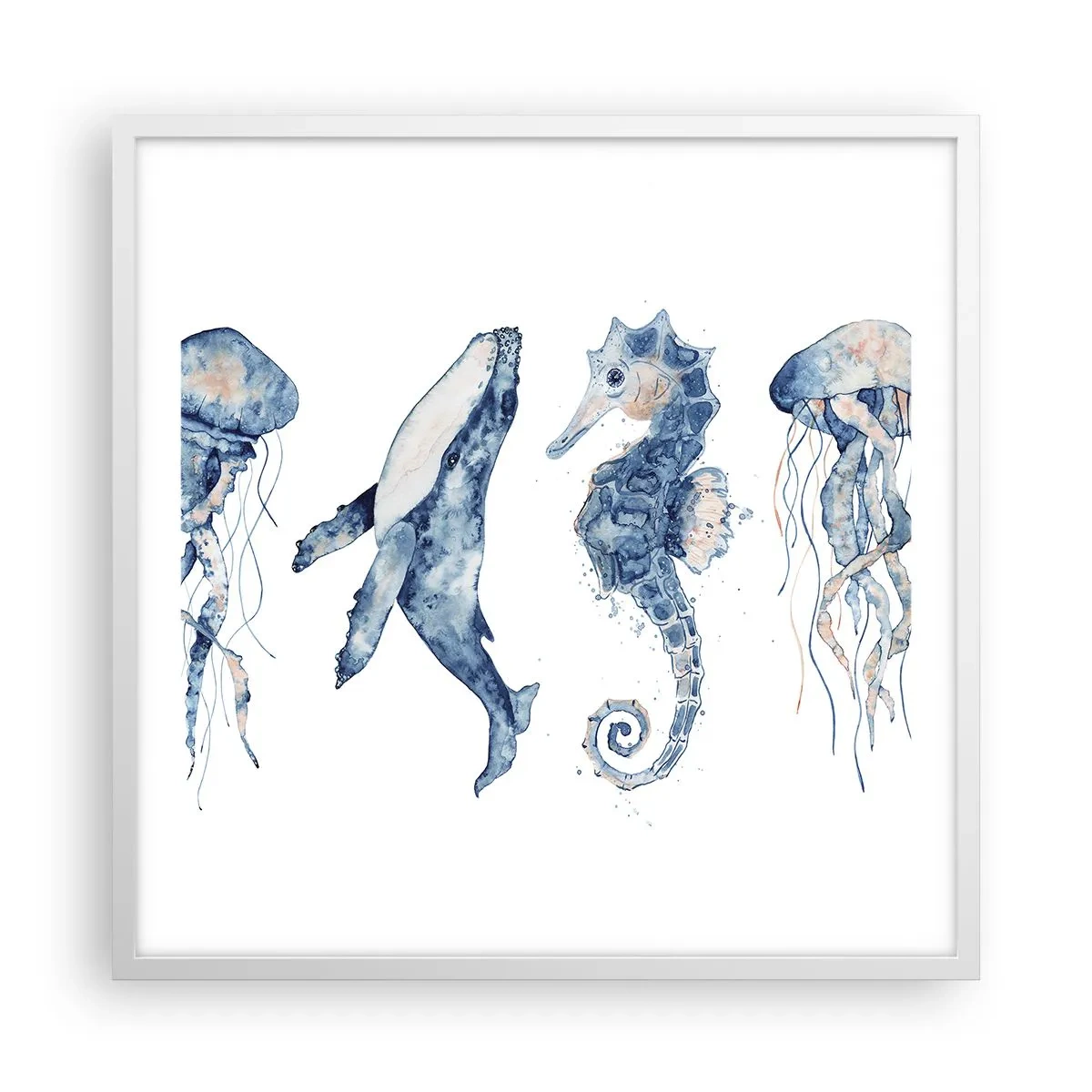 Poster in cornice bianca - Meraviglie del mare - 60x60 cm
