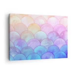 Quadro su tela - Stampe su Tela - Scale astratte in tonalità pastello - 70x50cm - Scaglie perlate - Decorazione murale moderna per soggiorno e camera da letto ARTTOR