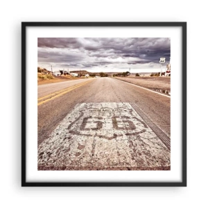 Poster in cornice nera - La Route 66: una leggenda americana - 50x50 cm