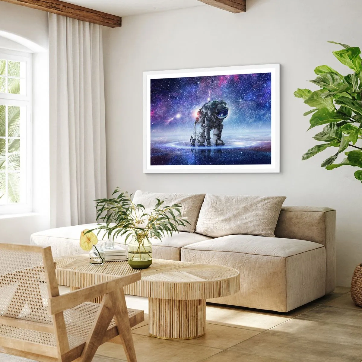 Poster in cornice bianca - Il cielo stellato sopra di me - 50x40 cm