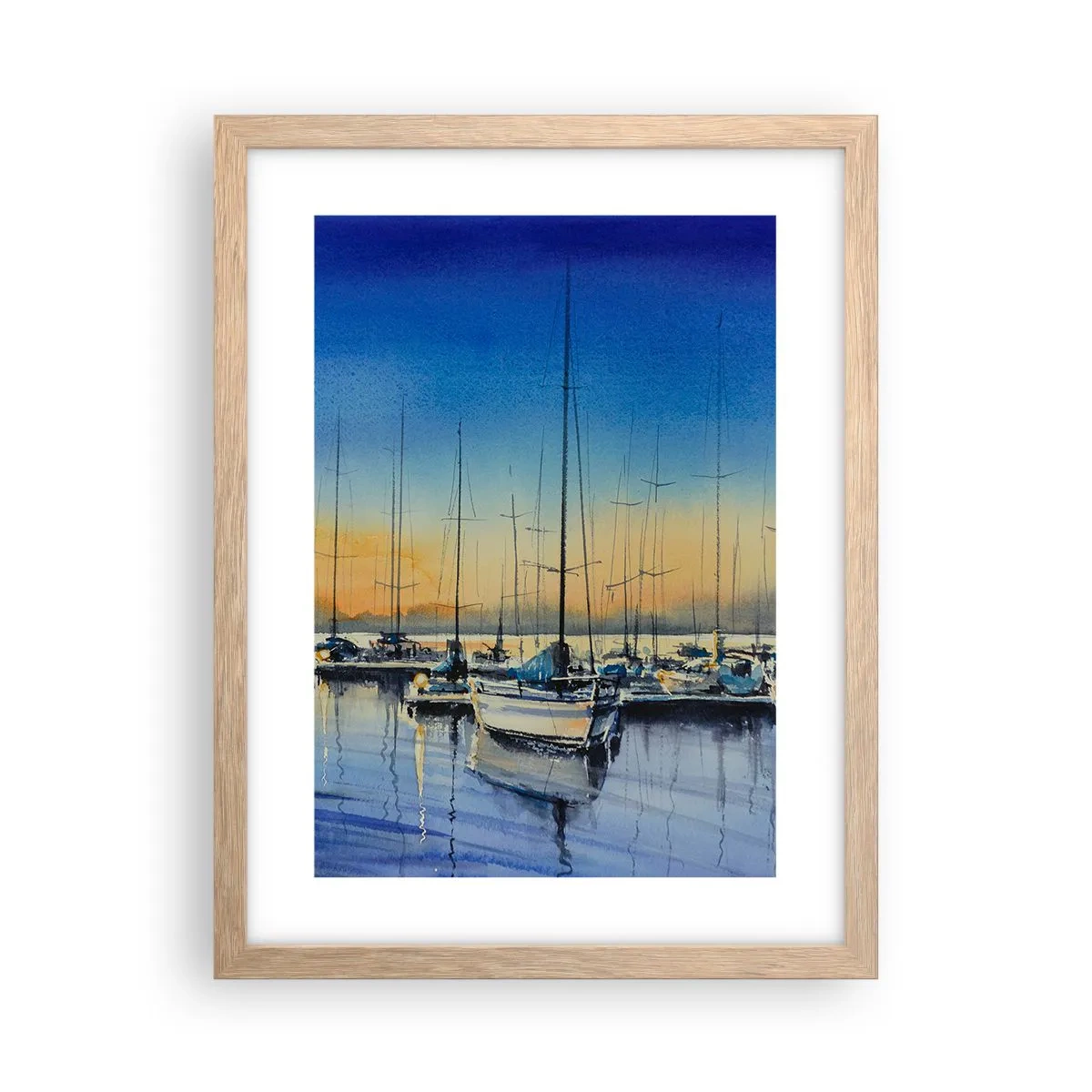 Poster in cornice rovere chiaro - La fine di una buona giornata - 30x40 cm