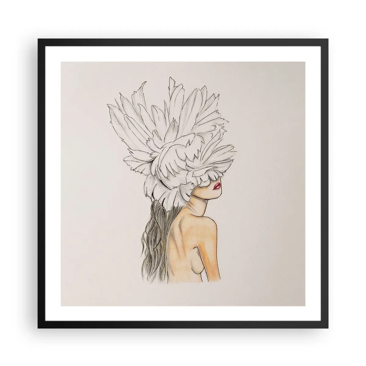 Poster in cornice nera - Bellezza coronata - 60x60 cm