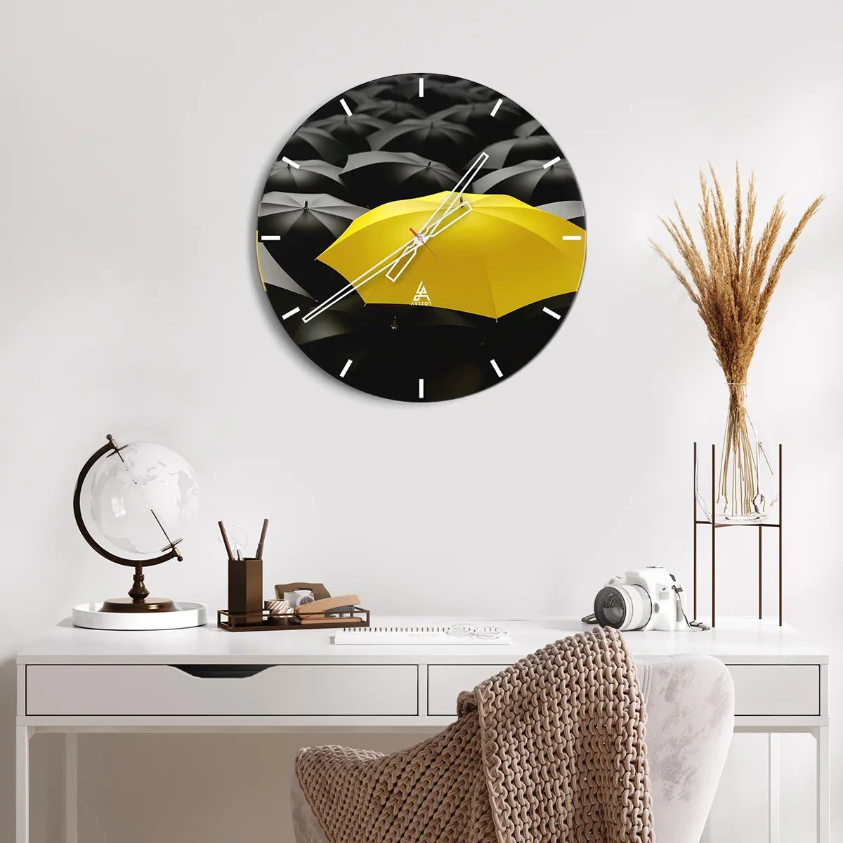 Orologio da parete - Orologio in Vetro - Addio tristezza - 30x30 cm