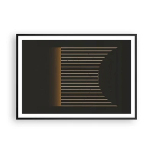 Poster in cornice nera - Motivo geometrico a strisce su sfondo scuro - 100x70cm - Esaminare l'oscurità - Decorazione murale moderna per soggiorno e camera da letto ARTTOR