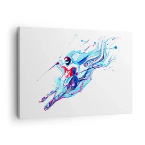 Quadro su tela - Stampe su Tela - Cavaliere astratto in colori dinamici - 70x50cm - A tutta velocità verso la gioia - Decorazione murale moderna per soggiorno e camera da letto ARTTOR