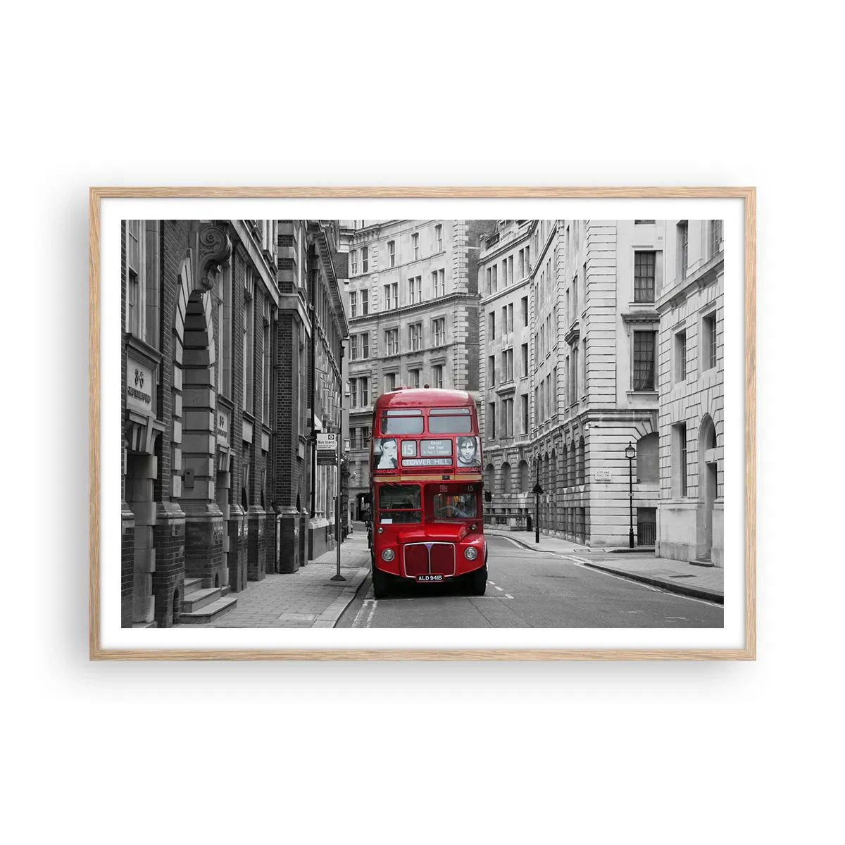 Poster in cornice rovere chiaro - Il quotidiano non deve essere grigio - 100x70 cm