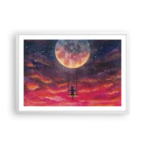 Poster in cornice bianca - Con la testa tra le nuvole - 70x50 cm