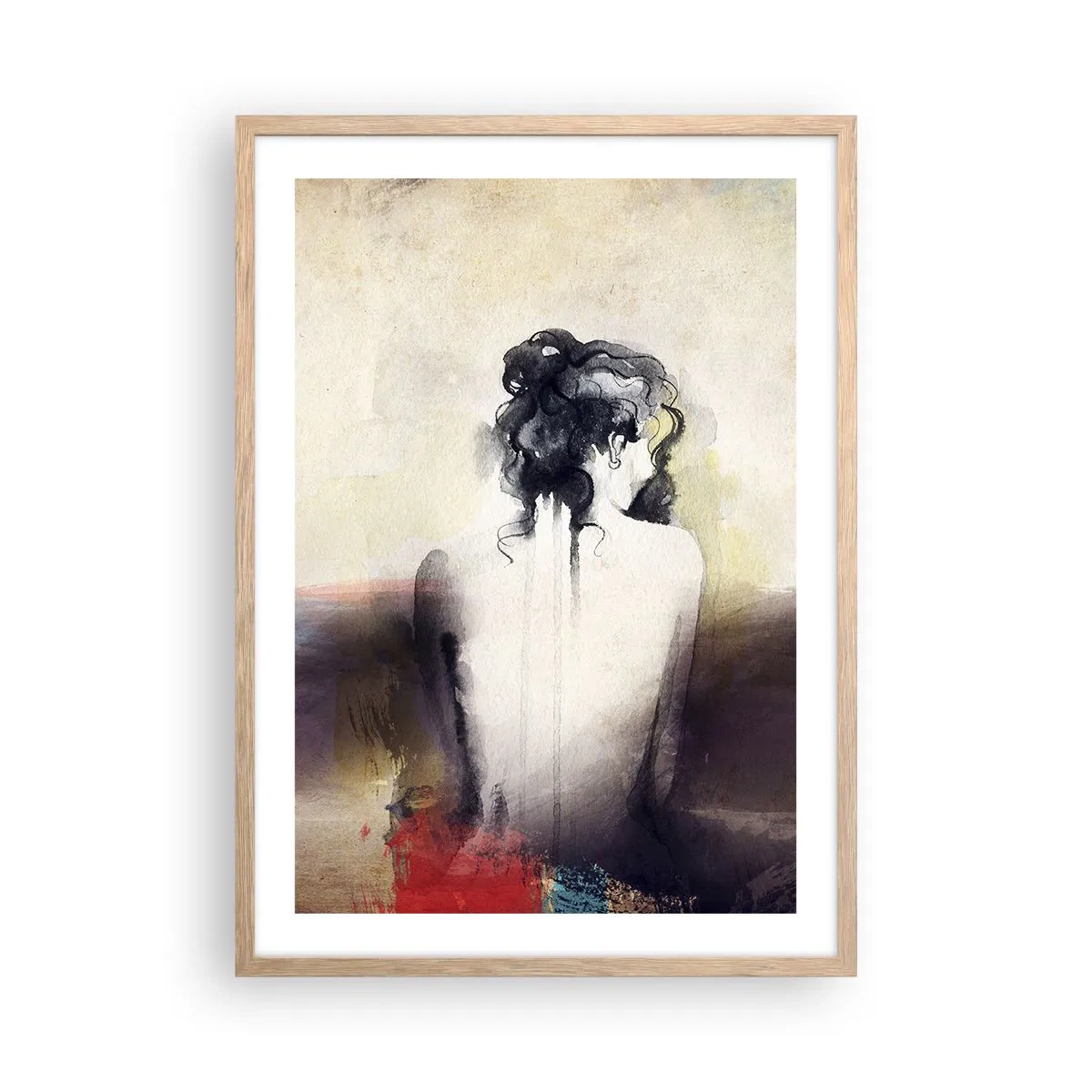 Poster in cornice rovere chiaro - Linee miti, forme ovali - 50x70 cm