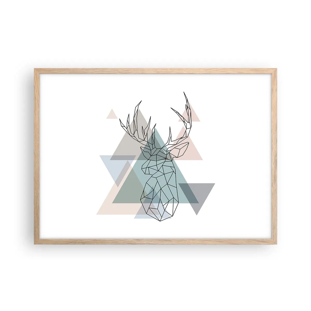 Poster in cornice rovere chiaro - Nel bosco geometrico - 70x50 cm