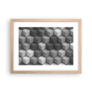 Poster in cornice rovere chiaro - Puzzle cubista - 40x30 cm