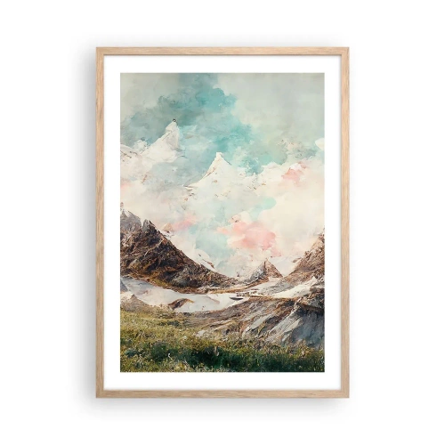 Poster in cornice rovere chiaro - Lame di roccia - 50x70 cm