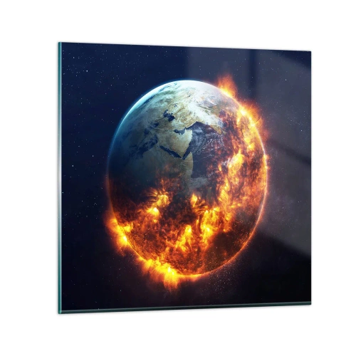 Quadro su vetro - Le fiamme dell'apocalisse - 40x40 cm