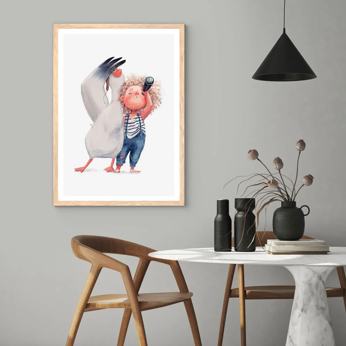 Poster in cornice rovere chiaro - Il progetto di un grande viaggio - 61x91 cm