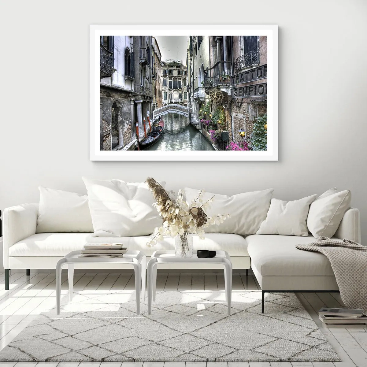 Poster in cornice bianca - Da secoli in silenziosa riflessione - 91x61 cm