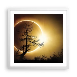 Poster in cornice bianca - Eclissi totale - 50x50 cm