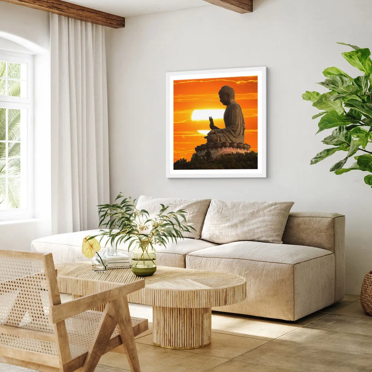 Poster in cornice bianca - Senza paura davanti al mondo - 40x40 cm