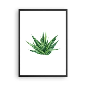 Poster in cornice nera - Illustrazione minimalista di una pianta verde - 50x70cm - Verde - forza - vita - Decorazione murale moderna per soggiorno e camera da letto ARTTOR