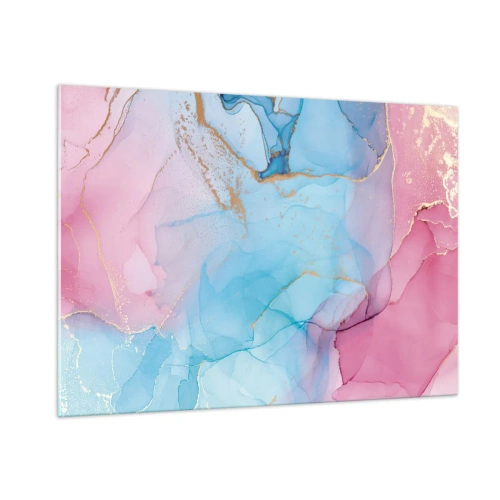 Quadro su vetro - Incontro e interpenetrazione - 100x70cm - Incontro e compenetrazione - Decorazione murale moderna per soggiorno e camera da letto ARTTOR