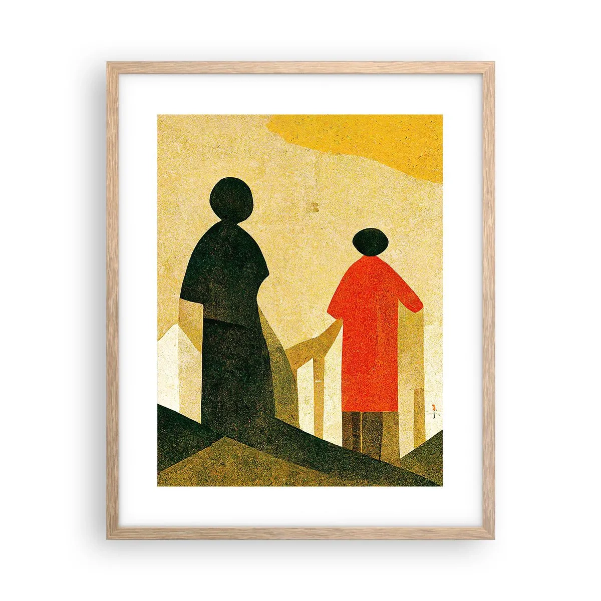 Poster in cornice rovere chiaro - La strada è ancora lunga - 40x50 cm