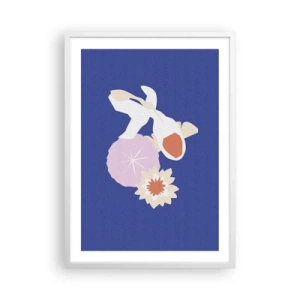 Poster in cornice bianca - Composizione di fiori e boccioli - 50x70 cm