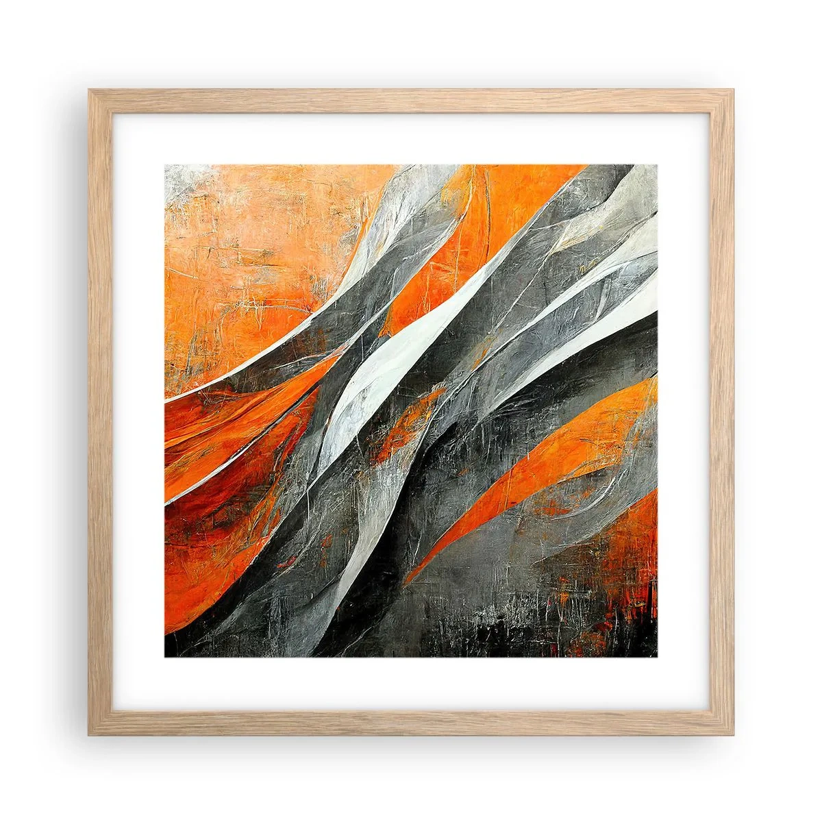 Poster in cornice rovere chiaro - Caldo e freddo - 40x40 cm