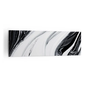 Quadro su tela - Stampe su Tela - Astrazione in bianco e nero con linee dinamiche e vortici - 160x50cm - L'unione degli opposti - Decorazione murale moderna per soggiorno e camera da letto ARTTOR