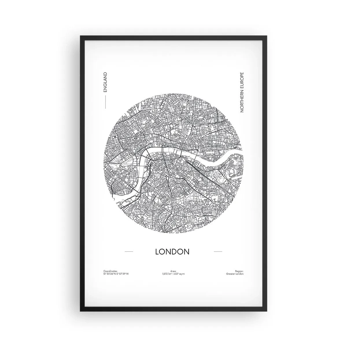 Poster in cornice nera - Anatomia di Londra - 61x91 cm