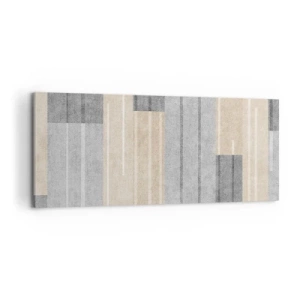 Quadro su tela - Stampe su Tela - Composizione geometrica nei toni del grigio e del beige - 120x50cm - Composizione: rigare dritto - Decorazione murale moderna per soggiorno e camera da letto ARTTOR