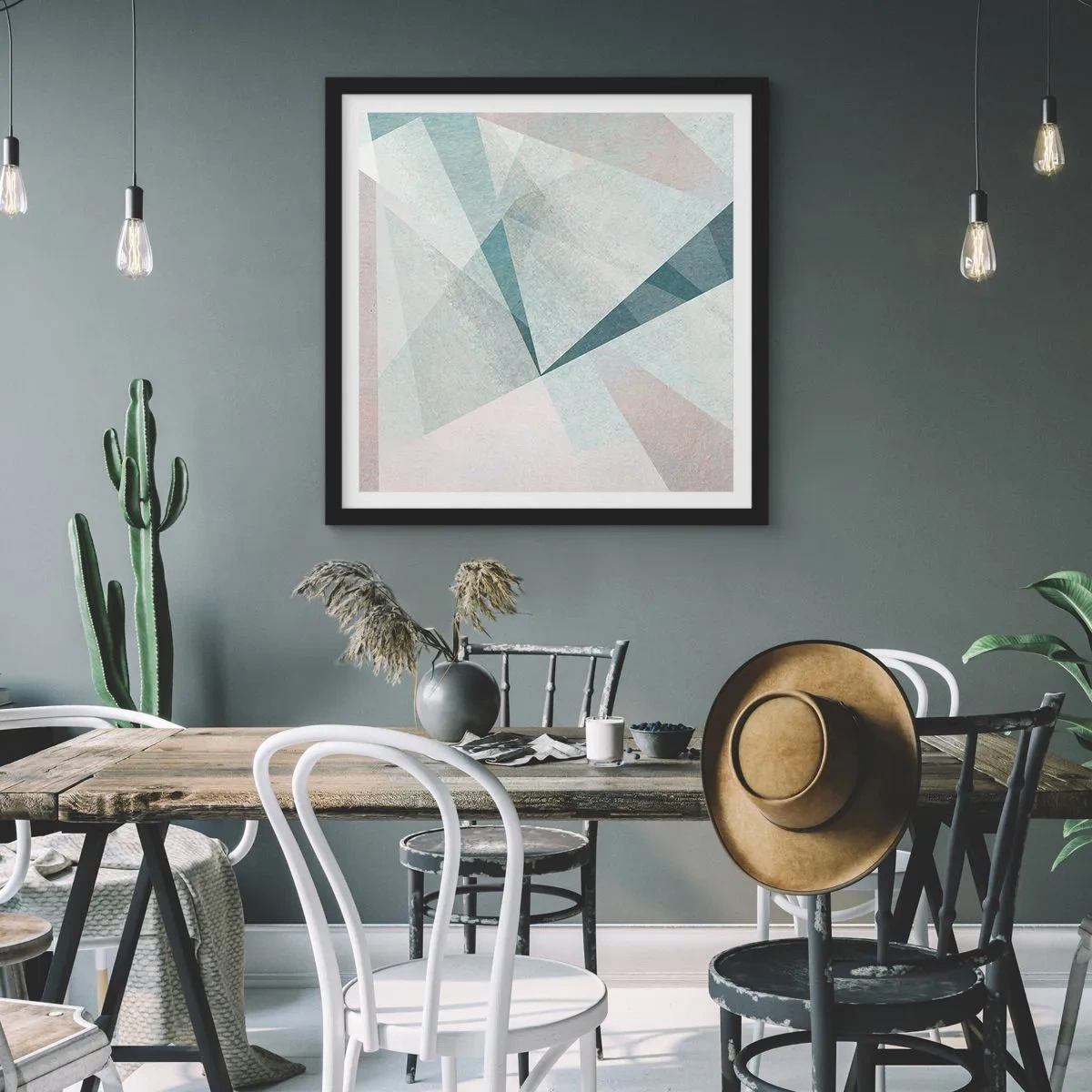 Poster in cornice nera - Con calma ma dinamicamente - 50x50 cm