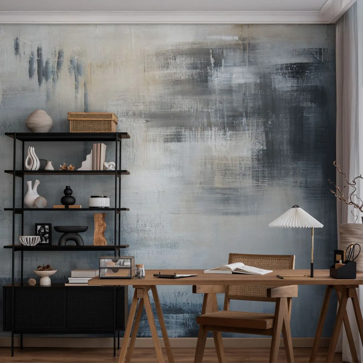 Fotomurali Premium Canvas - Coperti dal blu - Pezzo, Astrazione, Industriale - 200x140 cm