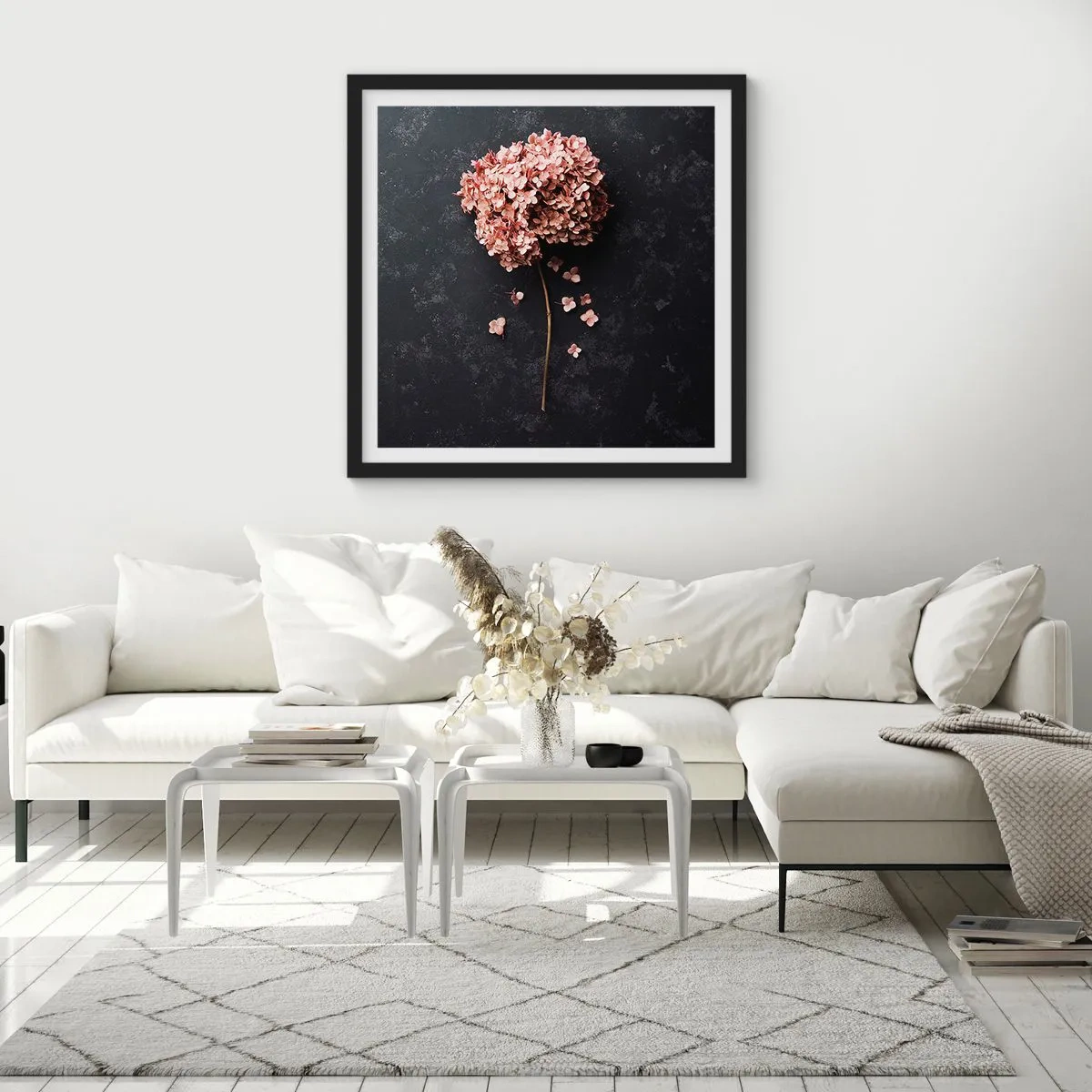 Poster in cornice nera - Un vero segno romantico - 60x60 cm