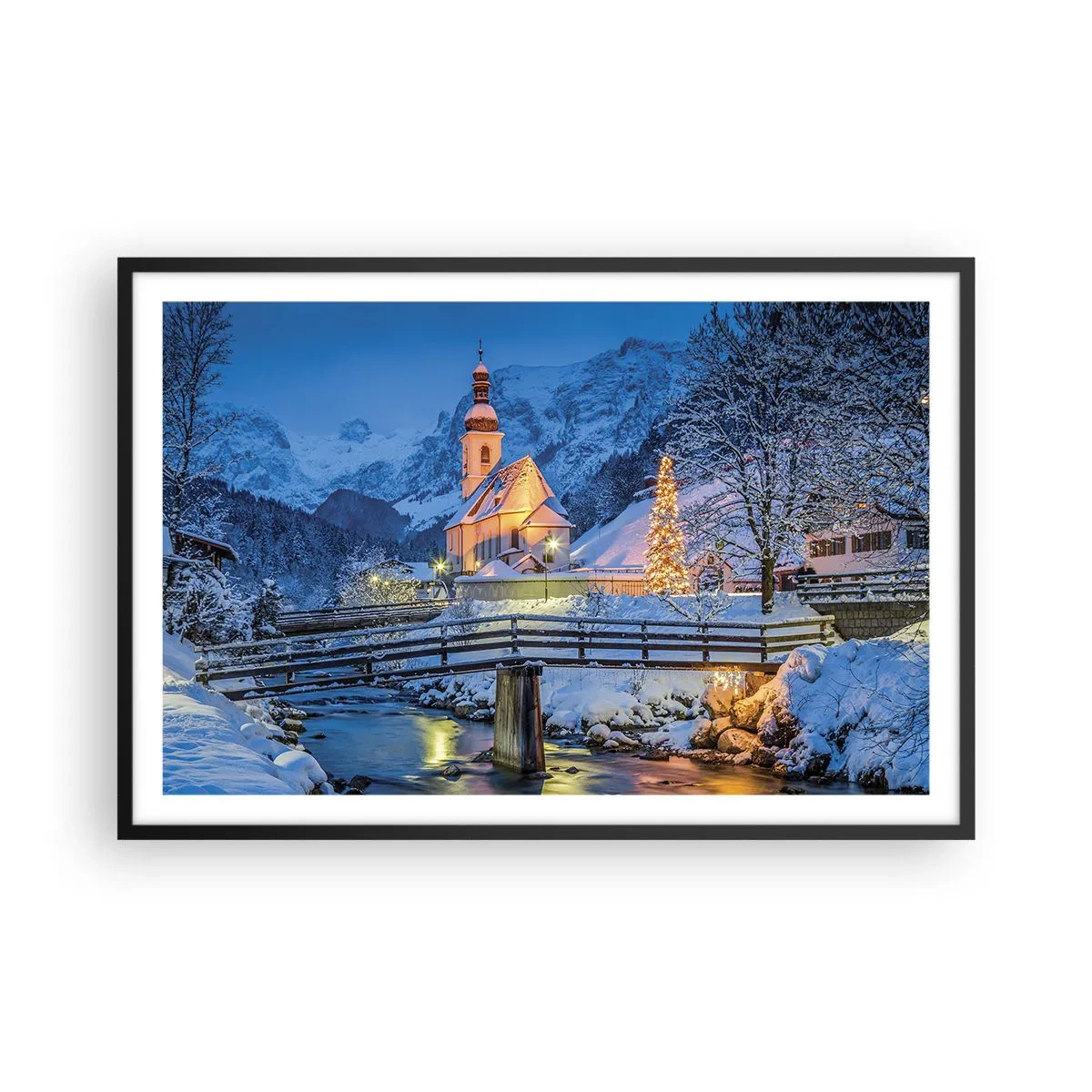 Poster in cornice nera - Lo spirito di Natale - 91x61 cm