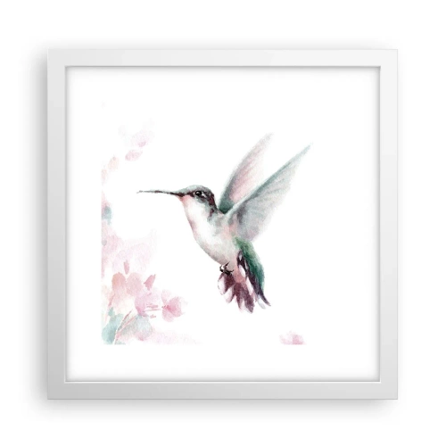 Poster in cornice bianca - Battito immobile - 30x30 cm