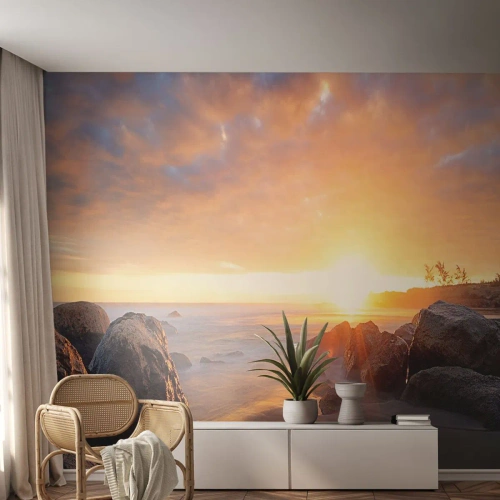 Fotomurali Autoadesivo Deluxe Sticker - La luminosa brezza della sera - Paesaggio, Mare, Alba - 100x70 cm