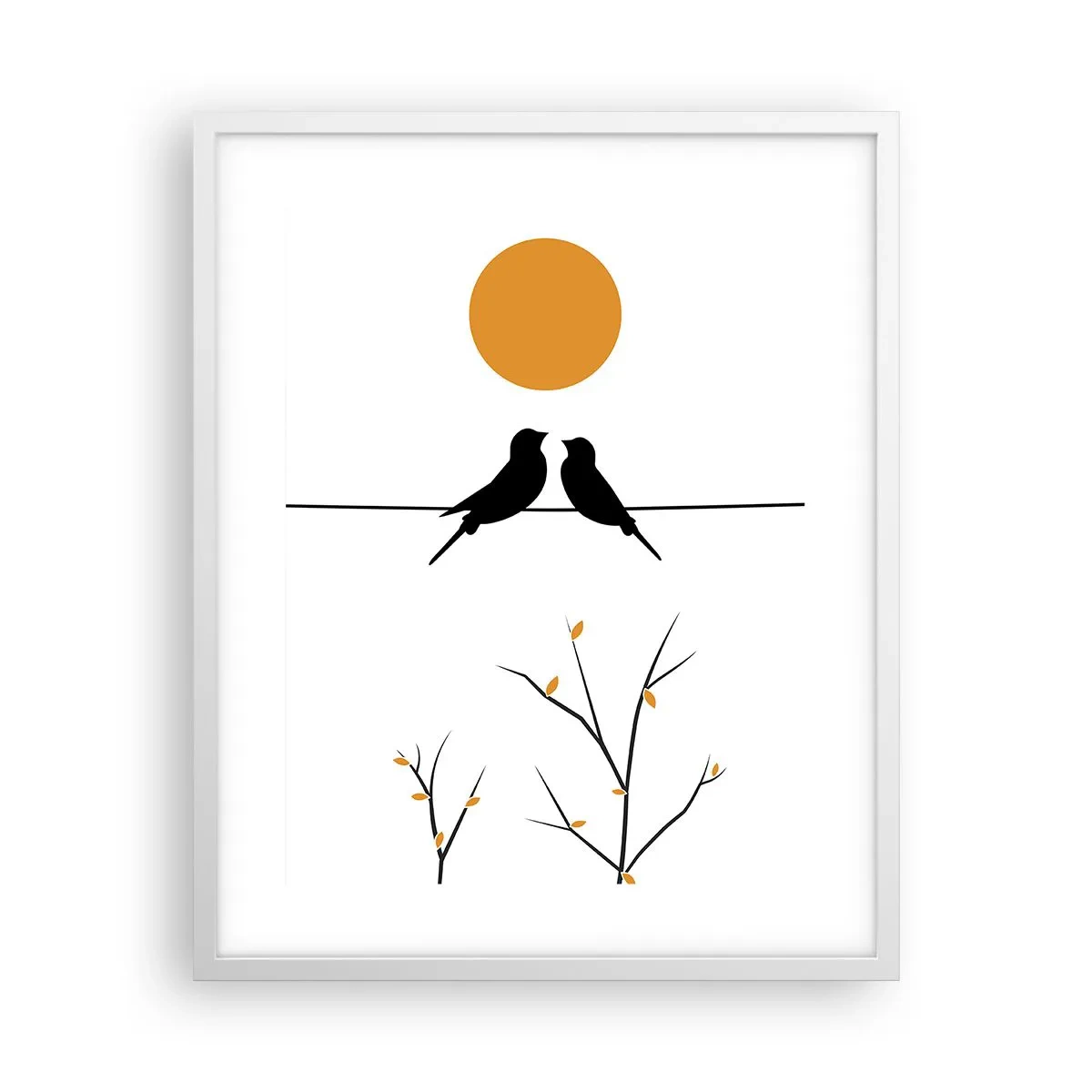 Poster in cornice bianca - Sera da usignoli - 40x50 cm