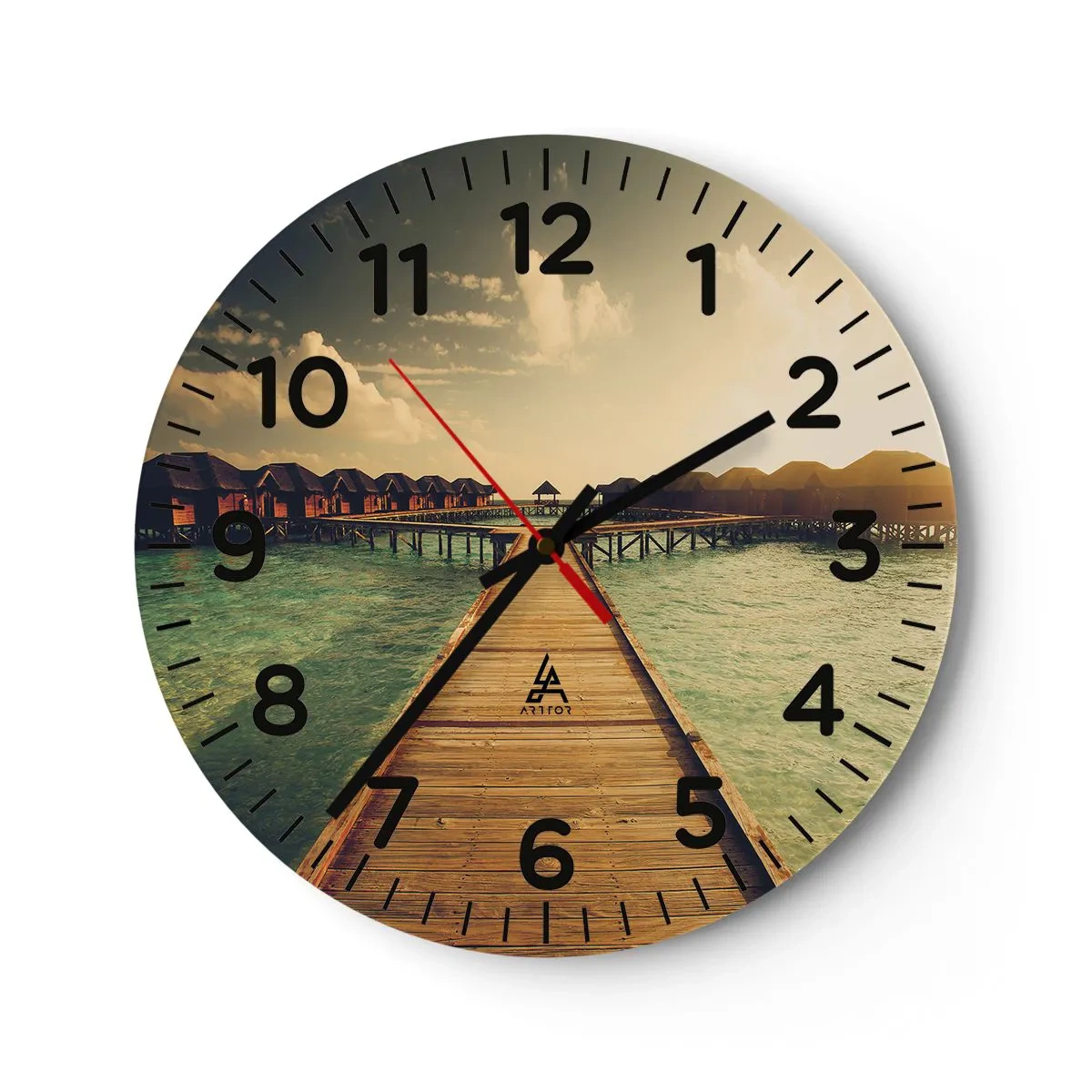 Orologio da parete - Orologio in Vetro - Caldo invito - 30x30 cm
