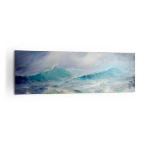 Quadro su tela - Stampe su Tela - Onde violente sull'oceano - 160x50cm - Il turbine ululò di trionfo... - Decorazione murale moderna per soggiorno e camera da letto ARTTOR