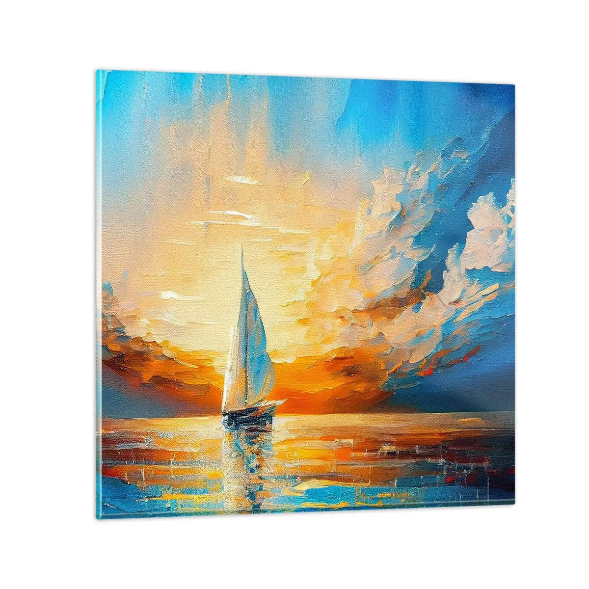 Quadro su vetro - Navigando nell'oro - 60x60 cm